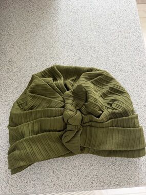 Foleys Olive Green Ribbed Turban Knot Hat
